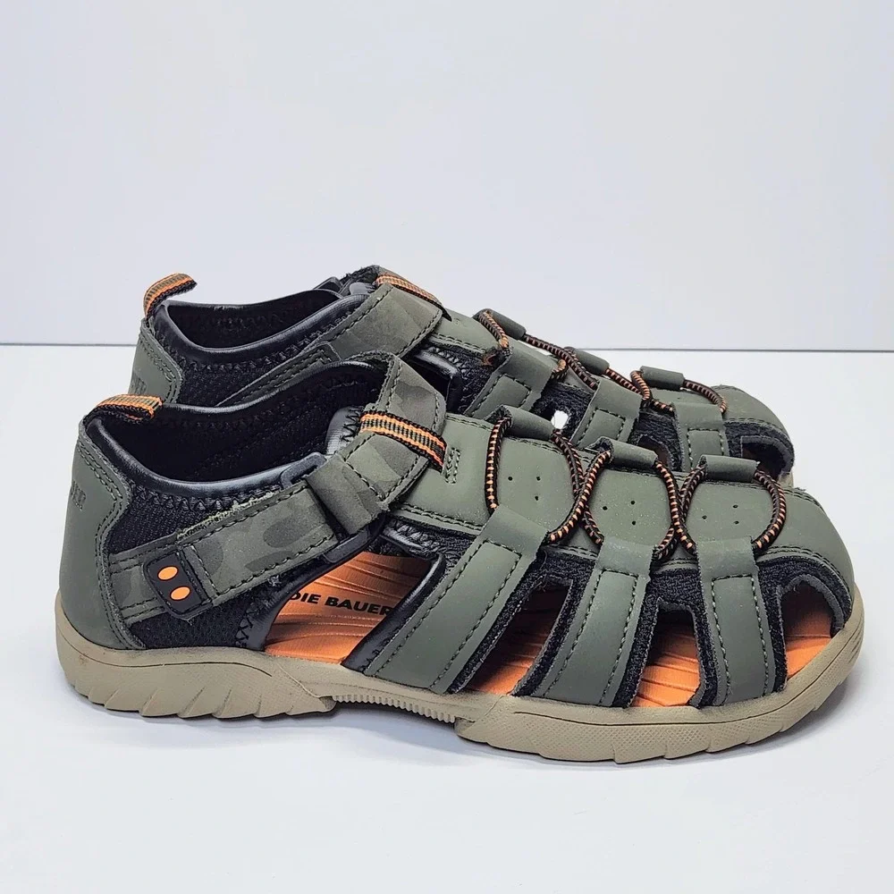 Eddie Bauer Edmund Sandals Kids Size 12 Green Closed Toe Fisherman Water Hiking